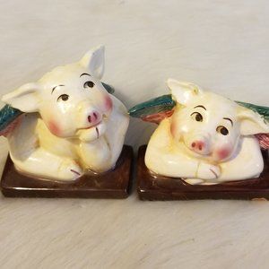 Clay Art Classic CHERUB PIG Salt Peppers Shakers